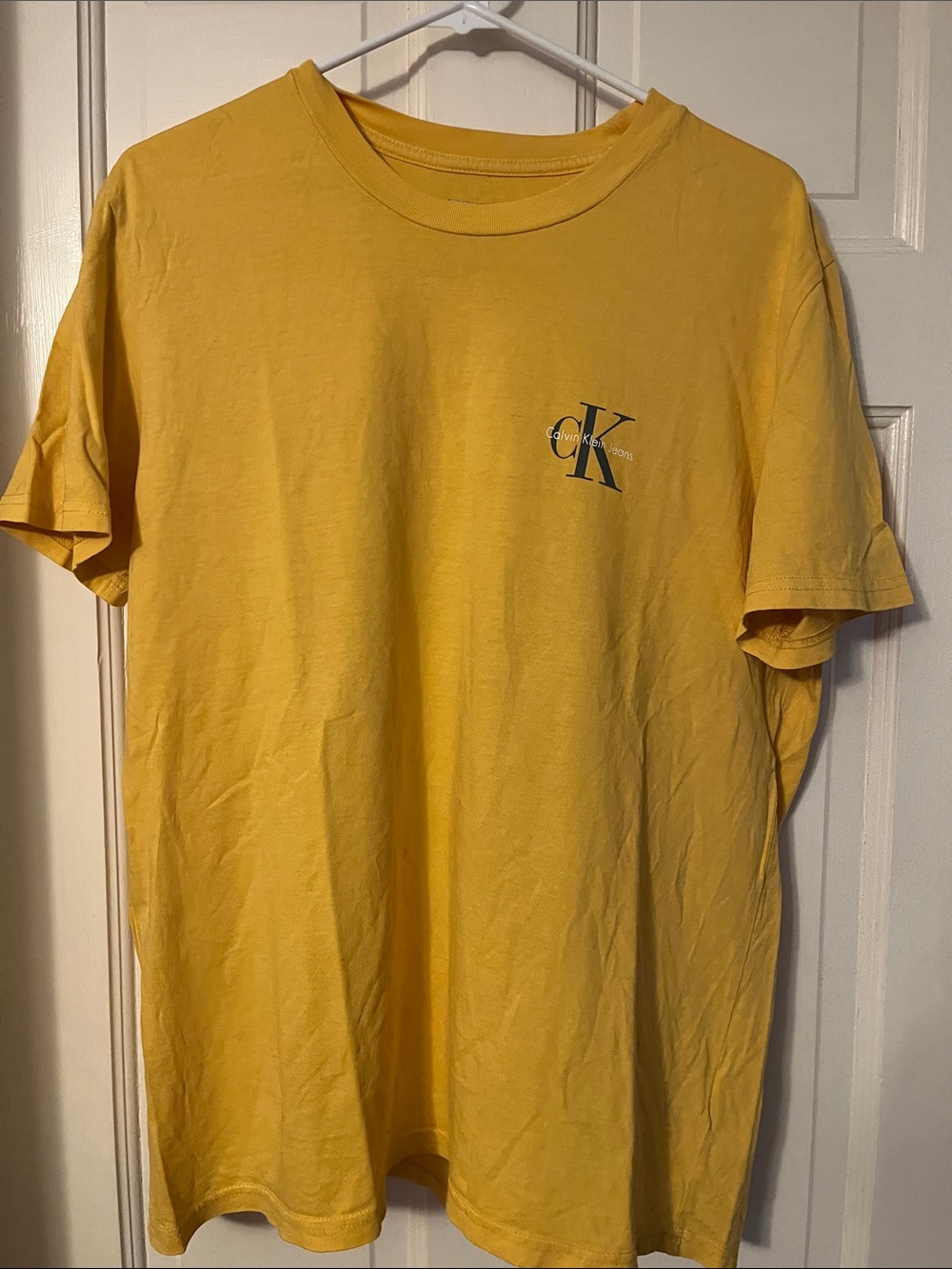 Calvin Klein Men's Bright Yellow Logo Crew Tee